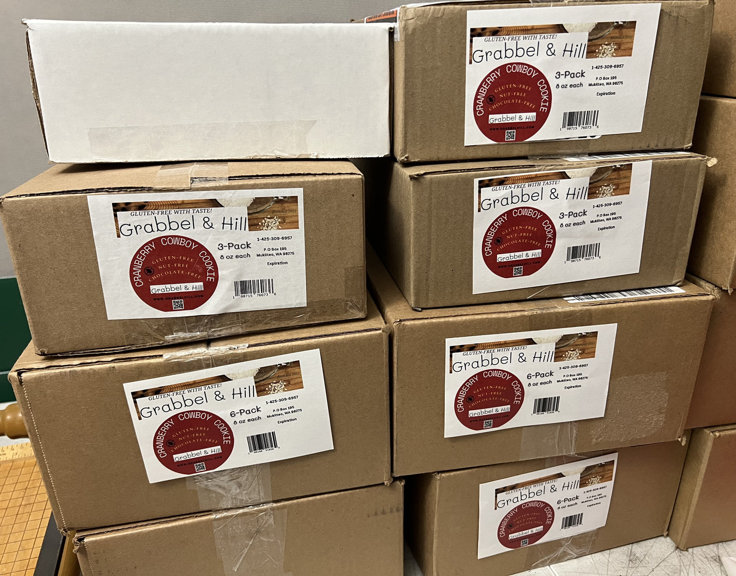 (6-pack) Grabbel & Hill Gluten-Free Cranberry Cowboy Cookies. 8oz nut & chocolate free