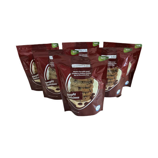 (6-Pack) Grabbel & Hill Gluten Free Cranberry Cowboy Cookies. 8 Oz (Pack of 12). No Artificial Flavors, Colors & Preservatives. Nut & Chocolate Free.