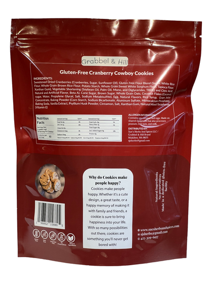 Grabbel & Hill Gluten Free Cranberry Cowboy Cookies.